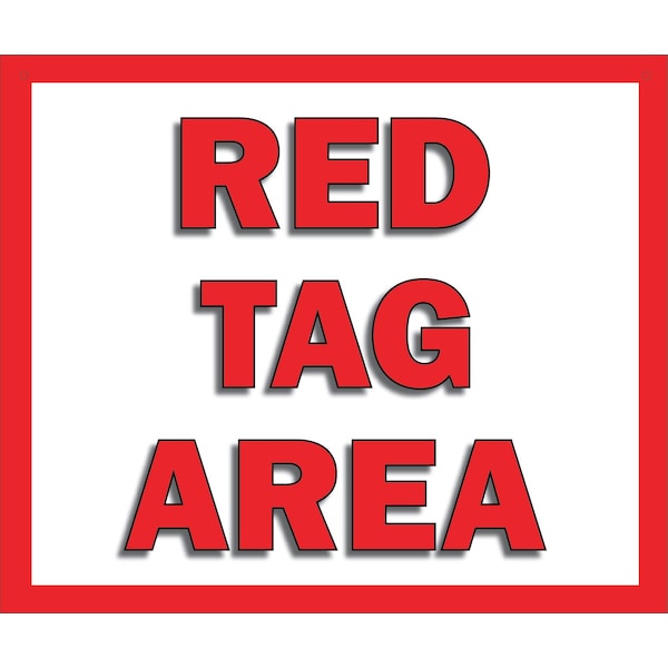 5S Red Tag Area Sign Aluminum Hanging Sign V2 22in x 18in